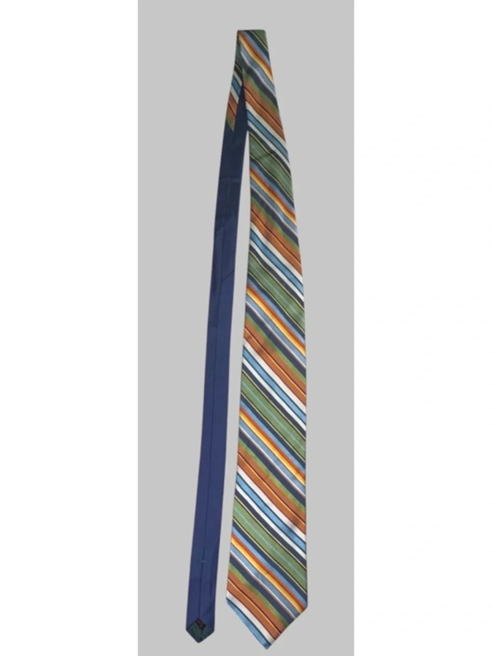 Tommy Hilfiger Men’s Tie 100% Silk Multicolor Striped 3.5” Made USA Necktie